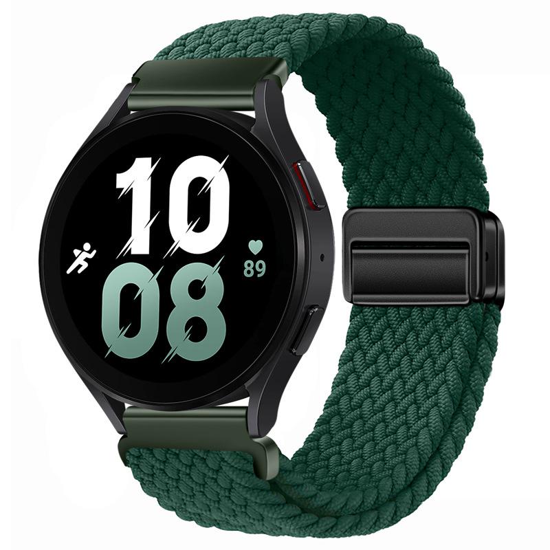 Плетеная нейлоновая петля 20 мм 22 мм для Samsung Galaxy Watch 6 5 4 3 Amazfit GTR4 Магнитный браслет Huawei Watch 4/3/GT3 Pro Ремешок