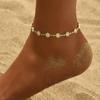 Trendy Chic Daisy Chain Anklet for Women Stylish Yellow Enamel Flower Design Chain Summer Vocation Jewelry Gifts