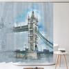 Famous Architectural Scenery Shower Curtain Printed European Landscape Polyster Home Decor Bathroom Curtain with Hooks