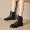 Осень и Зима Плюс Бархат Кожаные Ботинки Мартин Корейские Женские Ботинки Ретро Большого размера Повседневная Обувь
