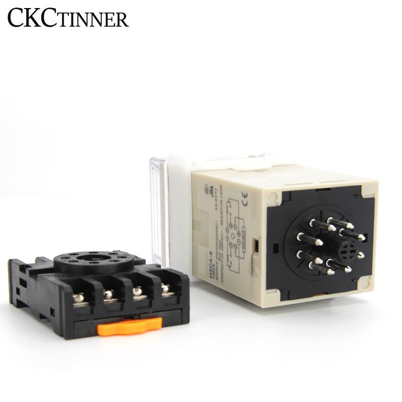 H3CA-8 Time relay delay timer 0.1S-9990hPin Timer industrial household Digital solid state timer3