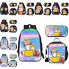 Lankybox Cartoon Lunch Bag Set 3 Piece Shoulder Backpack Package