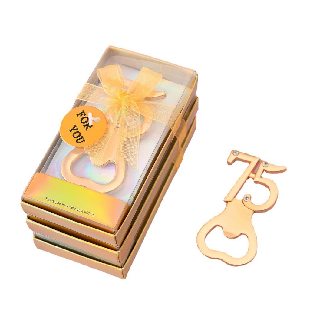 Открывалка для пива с цифрами, персонализированная открывалка для крышек, золотой инструмент для открывания бутылок, принадлежности для вечеринок на дни рождения и годовщины