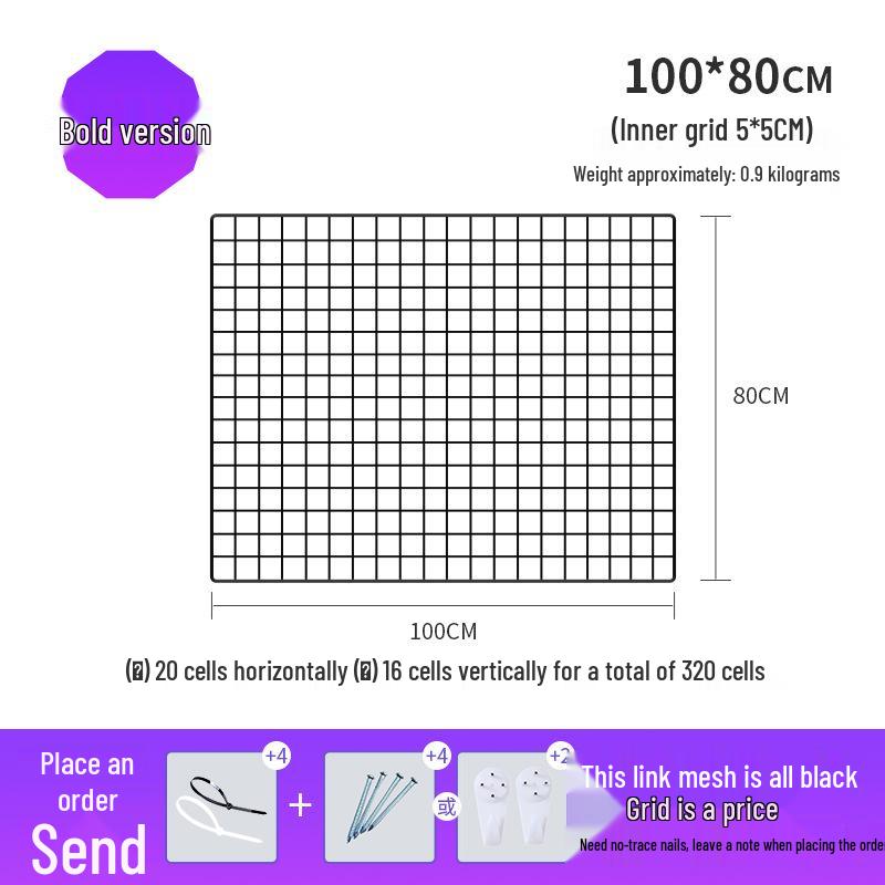 Black Bold Mesh Photo Wall Hanging & Display Rack