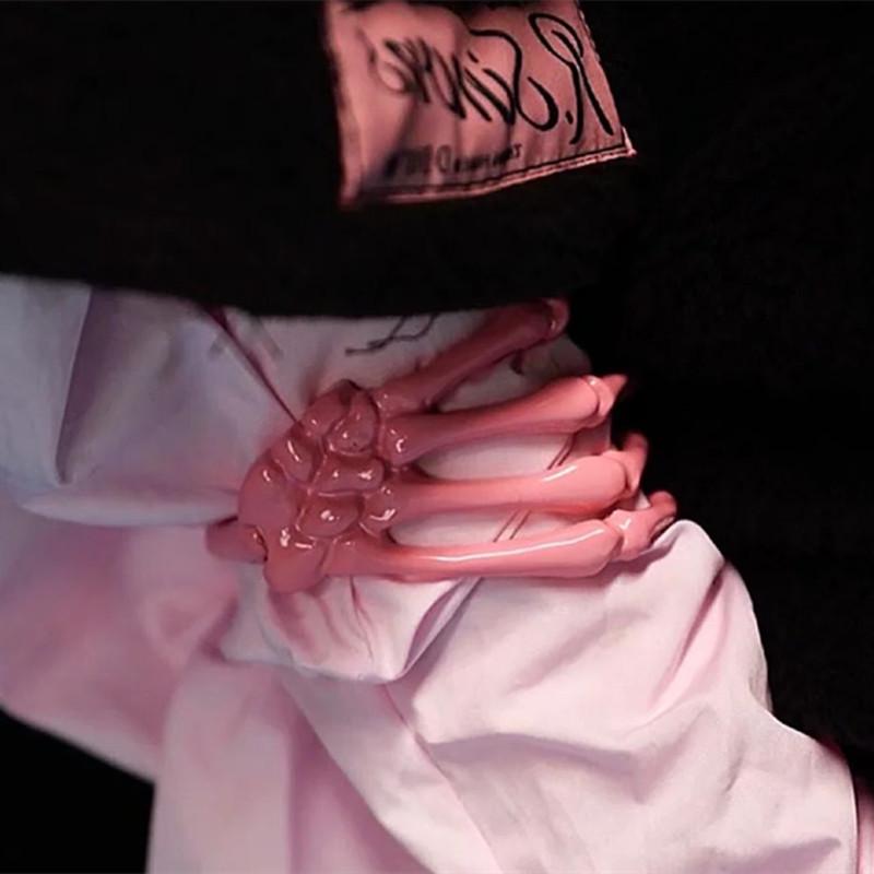 Унисекс модный темный браслет-коготь с изображением черепа и кольцо для волос