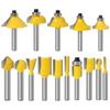 15pcs1/4inch 8mm Router Bit Set Trimming Straight Milling Cutter for Wood Bits Tungsten Carbide Cutting Woodworking