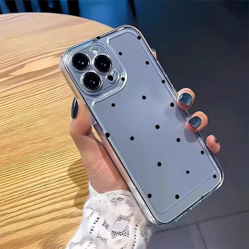Прозрачный черный чехол для телефона с мелкими точками для Samsung Galaxy S21 S22 S23 S24 S25 Ultra Plus FE Note 20 Мягкий чехол