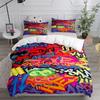 3Pcs G-Graffiti Rainbow Friends Bedding Set Cartoon Duvet Cover Uk Single Double King Us Twin Full Queen Size Bed Linen Set