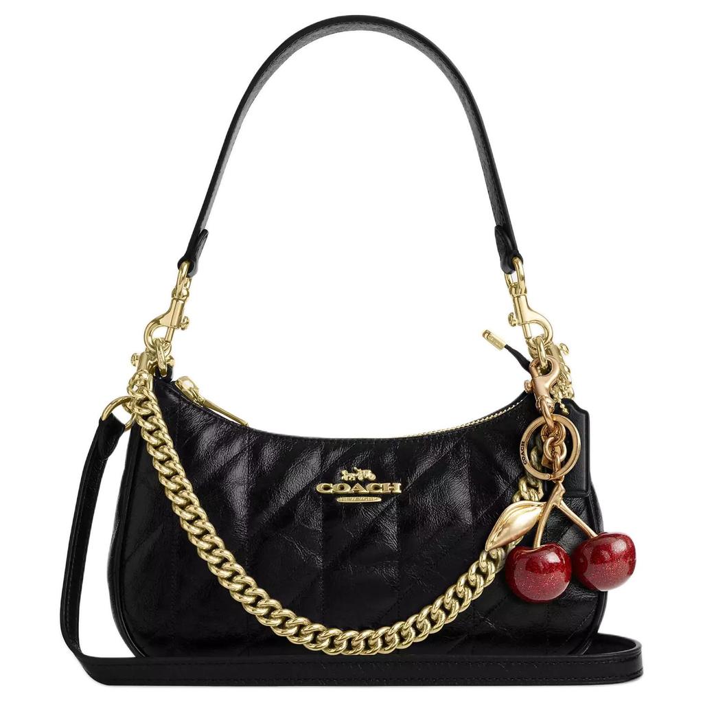 Coach Teri 15 Zipper Cover Leather Mini Shoulder Bag Women Bags Gold Black CDY83-IMBLK