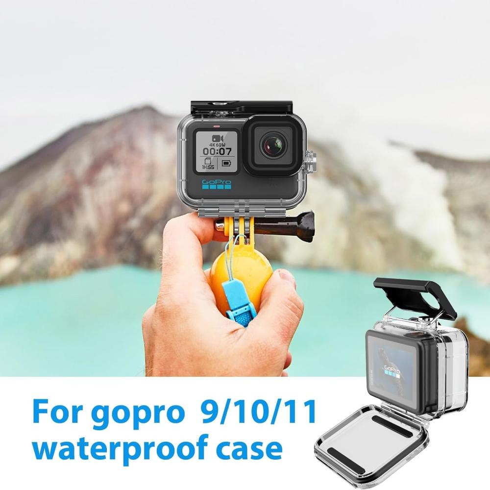 60M Waterproof Housing Case for GoPro Hero 12/11/10/9 Black Protective Dive Housing Shell with Bracket Accessories