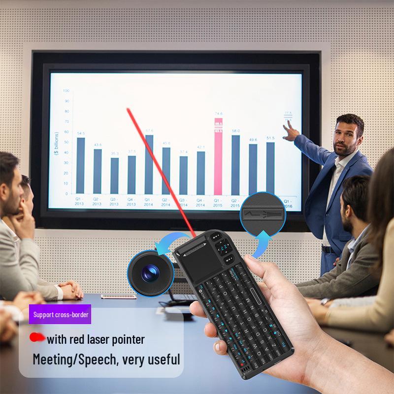 Мини-клавиатура Bluetooth беспроводная двухрежимная с подключением 2,4G и лазерной подсветкой для мобильных телефонов и планшетов