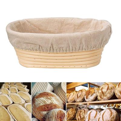 Овальная корзина для брожения из ротанга, крышка для теста для расстойки хлеба с тканевым скребком