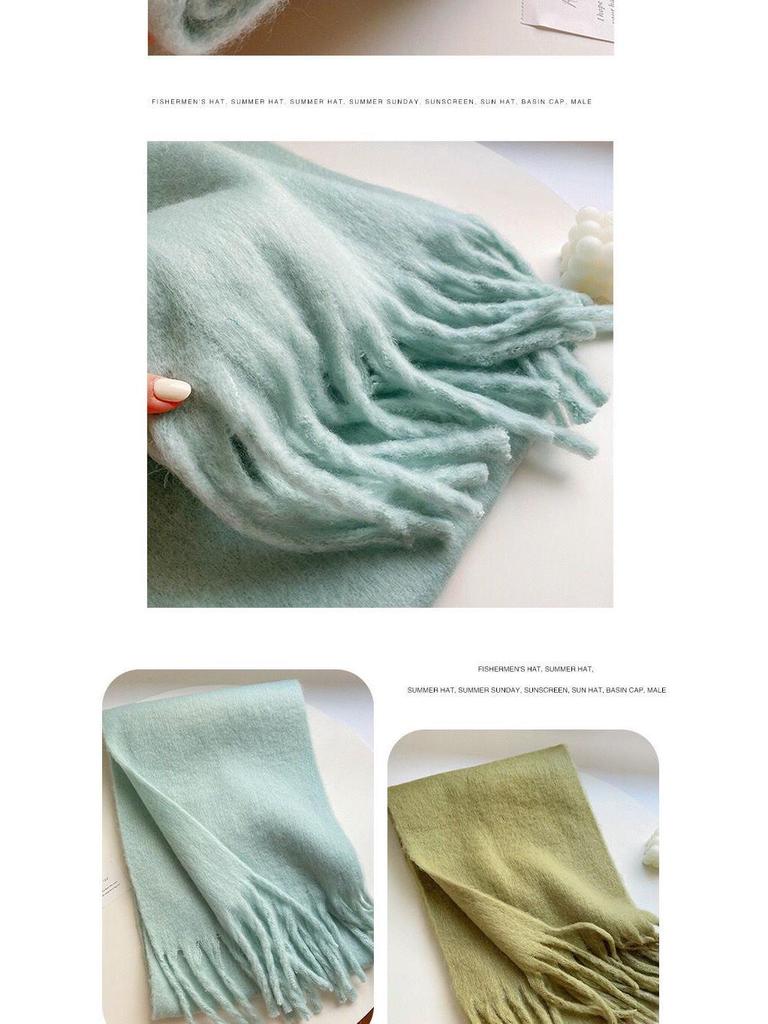 Unisex Mohair Scarf: Solid Color, Warm Winter Shawl