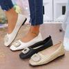 Модная женская обувь на плоской подошве Весна Осень Повседневная модная обувь Женская обувь с квадратным носком Удобные кроссовки Женская износостойкая простая обувь-лоферы