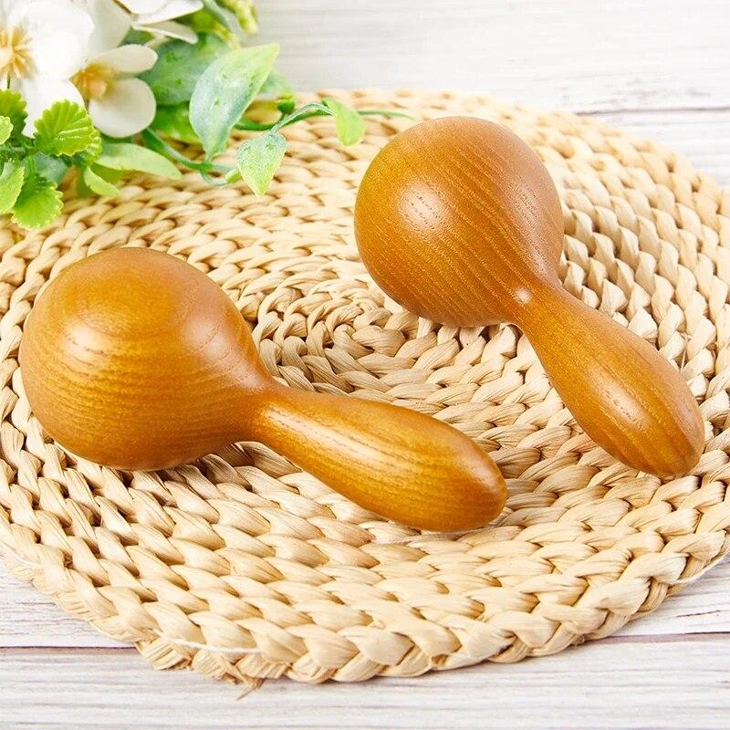 Wooden Massager Essential Oil Massage Stick Body Spa Meridian Tapping Massage Hammer Therapy Relaxation Round Ball Massager