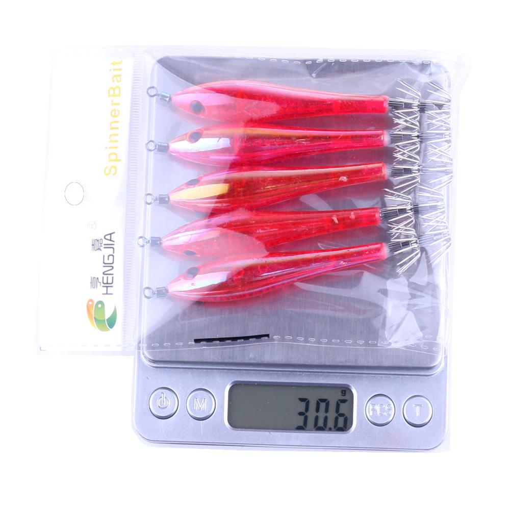 5PCS/LOT Shrimp Squid Jigs Jigging Squid Hook 9.5CM 6g Trout Lure Luminous Shrimp Squid Lure