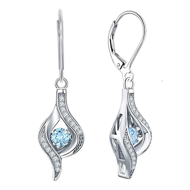 Зеленые Каменные Серьги-Капли Воды для Женщин Модные Plata Инкрустированные Белым Фианитом Круглые Свадебные Висячие Серьги