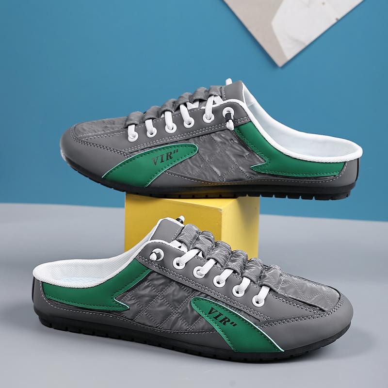 Модные трендовые полушлепанцы, повседневные туфли на плоской подошве для мужчин, классические летние шлепанцы, мужские балетки, лаконичные мужские кроссовки, слипоны, мужские шлепанцы