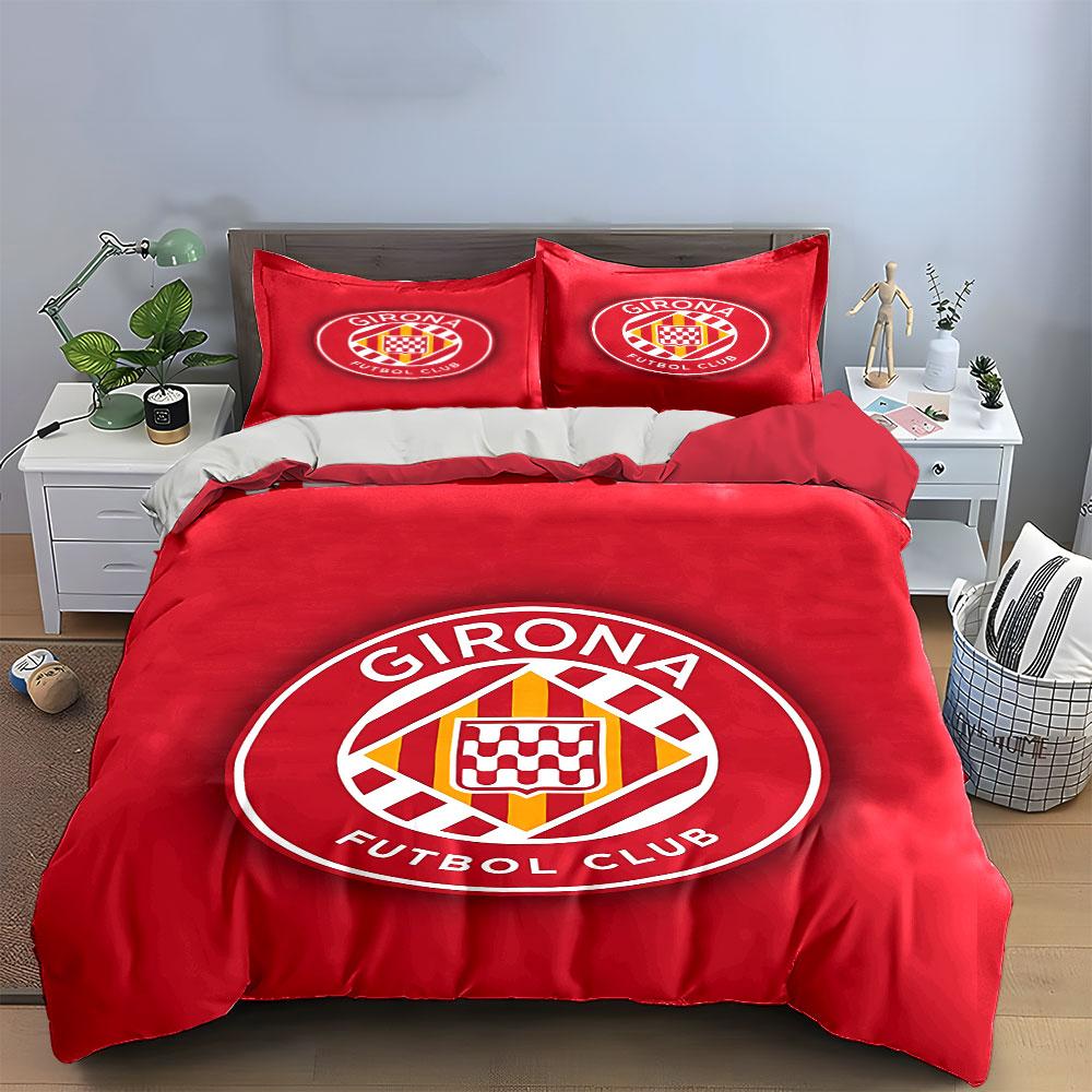Girona Football Club Bedding Bedding Duvet Cover Set Duvet Cover Pillowcases (1 * Duvet Cover 2 * Pillowcases, without duvet insert)