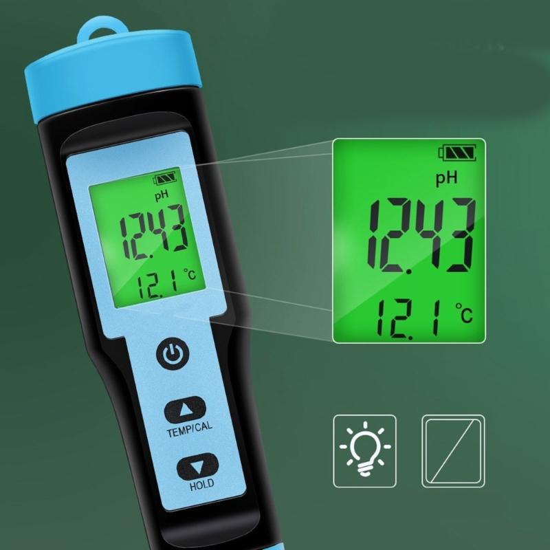 Карманный тестер кислотности пищевых продуктов Высокоточный датчик 0,01 точность, 0,00~14 диапазон для почвы, косметики, пищевых продуктов, сыра