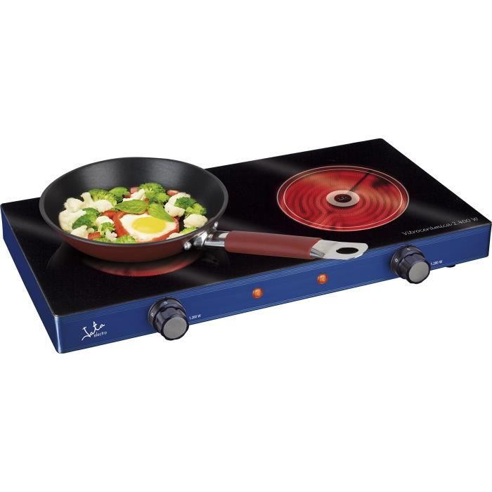 Электрическая стеклокерамическая плита - JATA - V142 - 2 конфорки - Черная - Ширина 59 см