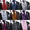 Tuxedo Waistcoat for Men Suit Vest Necktie Handkerchief Cufflinks Set for Wedding Business