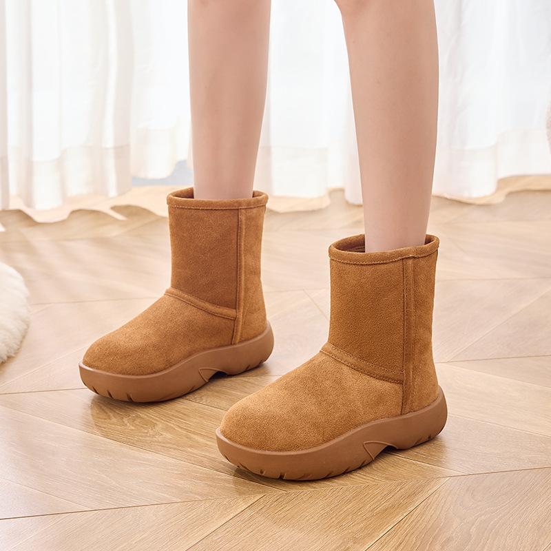 Обувь из натуральной кожи, зимние сапоги, теплые хлопковые ботинки для женщин, чтобы согреться