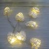 10LED Warm Romantic Heart Shaped Rattan Ball Ornament Light String Home Party Decor Lamp