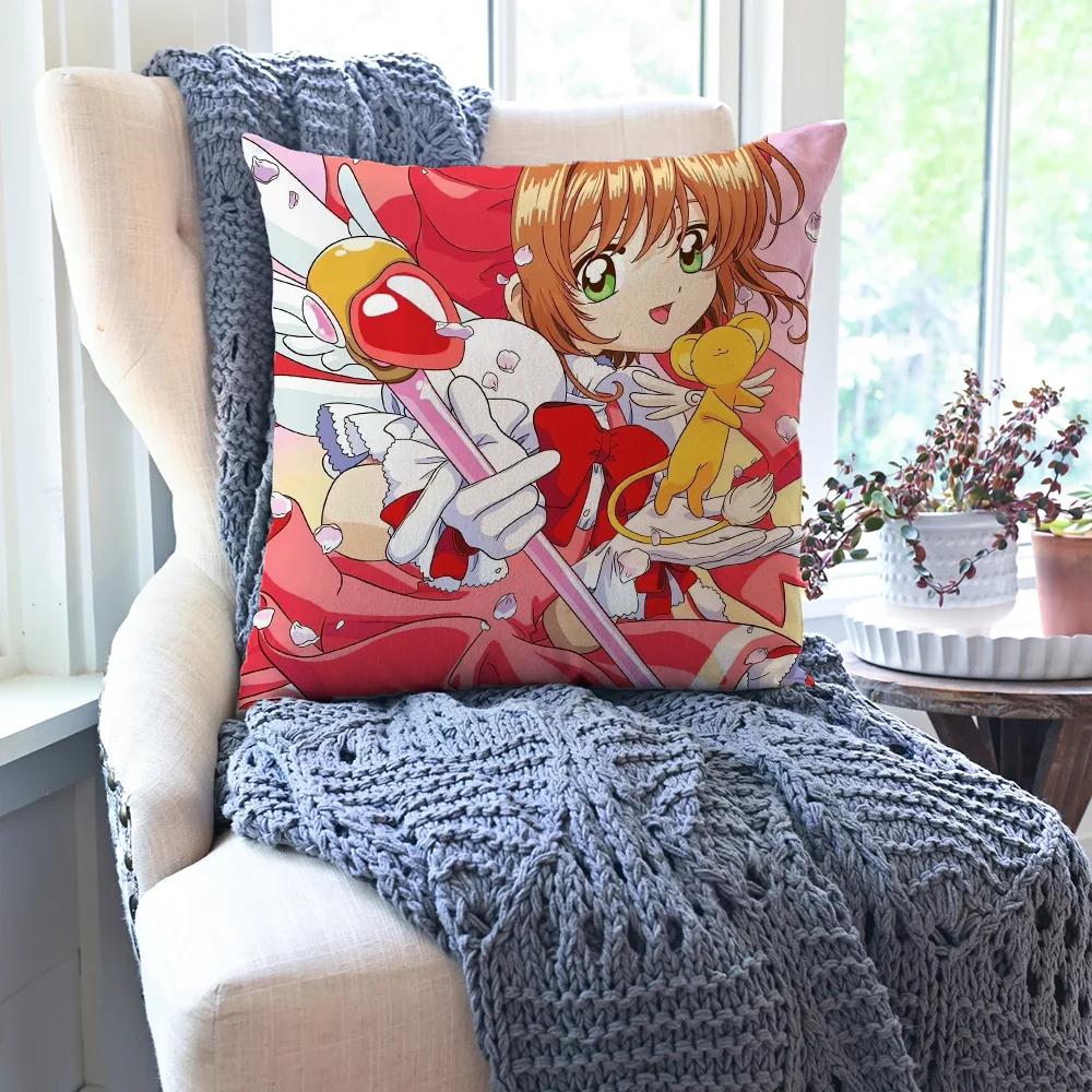 1 шт. C-Cardcaptor S-Sakura Магическая девочка Манга Наволочка Квадратная подушка Спальня Диван Досуг Автомобиль Гостиная Украшение дома 40X40