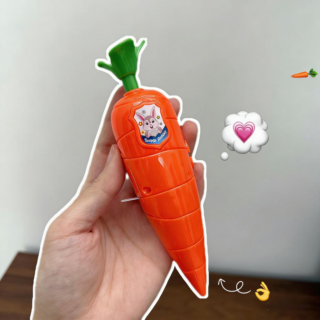 Carrot Voice Recorder Electronic Sound Toy 2 In 1 Multifunctional Novelty Sound Recorder Can Write Graffiti Ballpoint Pen
