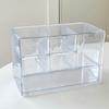 Six Grid Transparent Drawer Style Storage Box for Cosmetics, Suitable for Bedrooms and Bathrooms