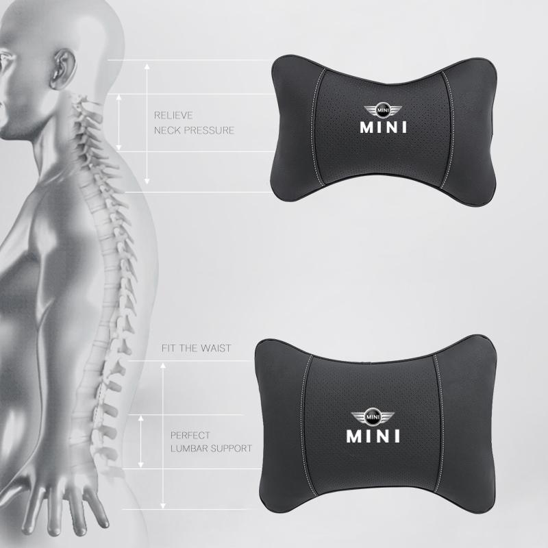 Car Headrest/Lumbar Support Car Neck Pillow Waist Cushion For MINI WORKS One Cooper JCW R60 R59 R58 R57 R56 R55 R53 R52 F55 F56