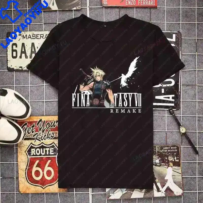 Cloud Strife Final Fantasy T Shirt Black Cloud Vii Ff7 Video Game Tops New Game Shirts Short Sleeve Unisex Graphic T Shirts