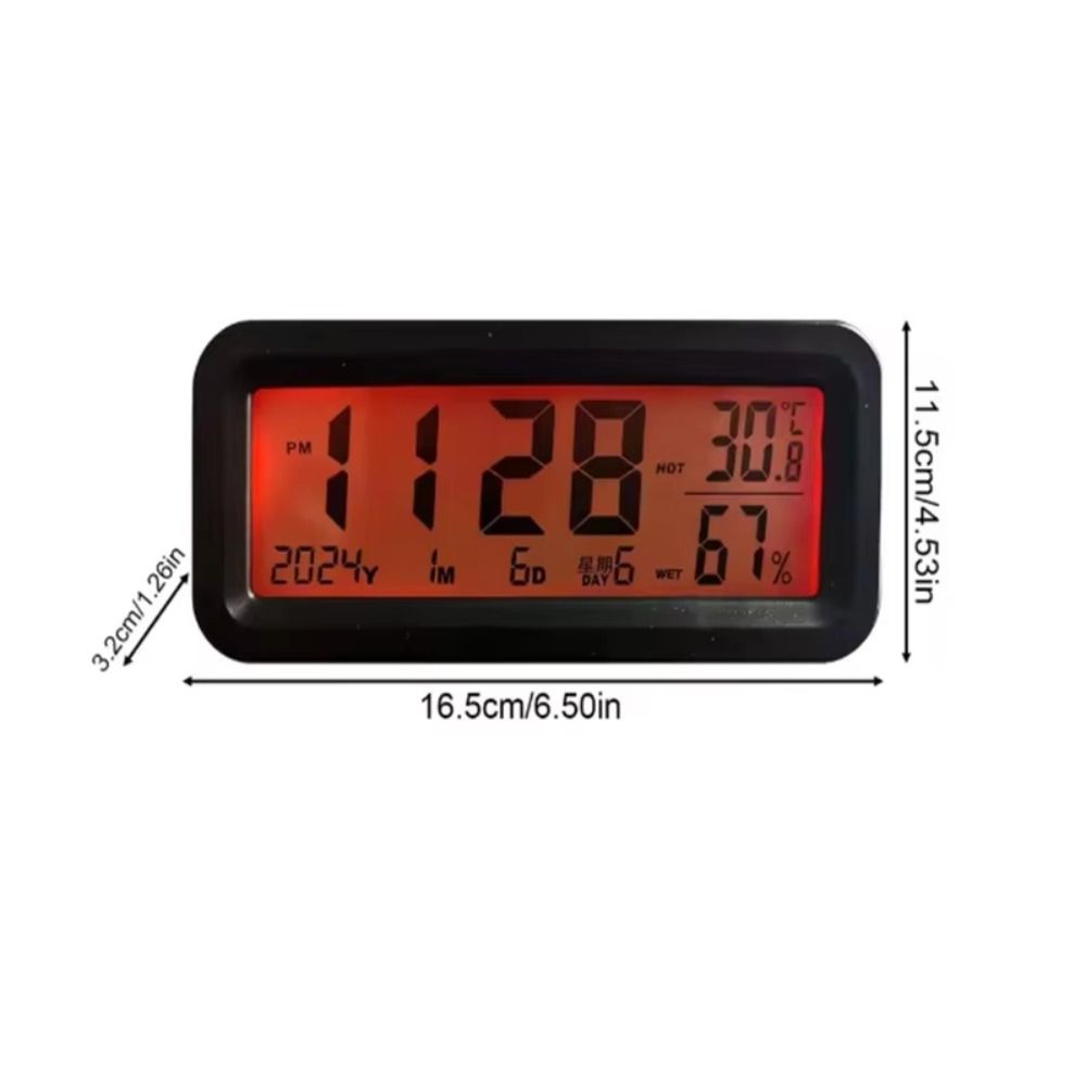Digital Display Solar Power Digital Car Clock Backlight LCD Digital Solar Car Clock Home Use