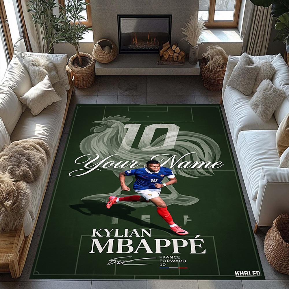 Mbappe Customized Name Carpet Suitable For Playrooms Kitchen Bedrooms Living Rooms Antislip Rug Office Home Decor Gift For Festivals