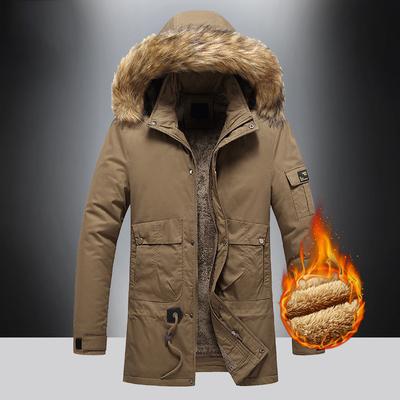 Мужская одежда с капюшоном средней и длинной длины с утеплителем, зимние утепленные куртки, утолщенная зимняя одежда, теплые и утолщенные куртки больших размеров, для мужчин