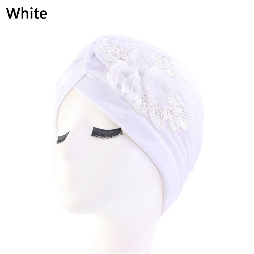 Sequin Flower Headwear Bandana Sleep Cap Muslim Turban Hat Indian Inner Hijabs Head Wrap