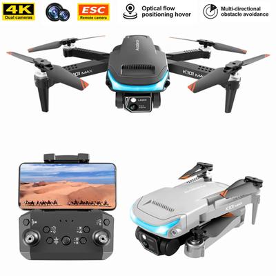 Новый K101 Max Drone WiFi FPV 4K HD двойная камера с функцией предотвращения препятствий профессиональный складной квадрокоптер вертолет игрушки для мальчиков