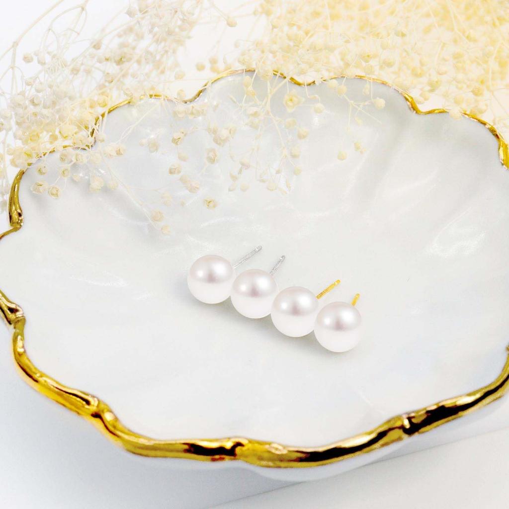 Lala Christie Серьги-пусеты из жемчуга Акойя, одиночные, Pt900, женские, Жемчуг, Платина, le56-0008-pt