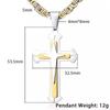 Men's Cross Necklace Gold Color Black Cross Pendant Stainless Steel Byzantine Chain Necklace Hip Hop Male Jewelry