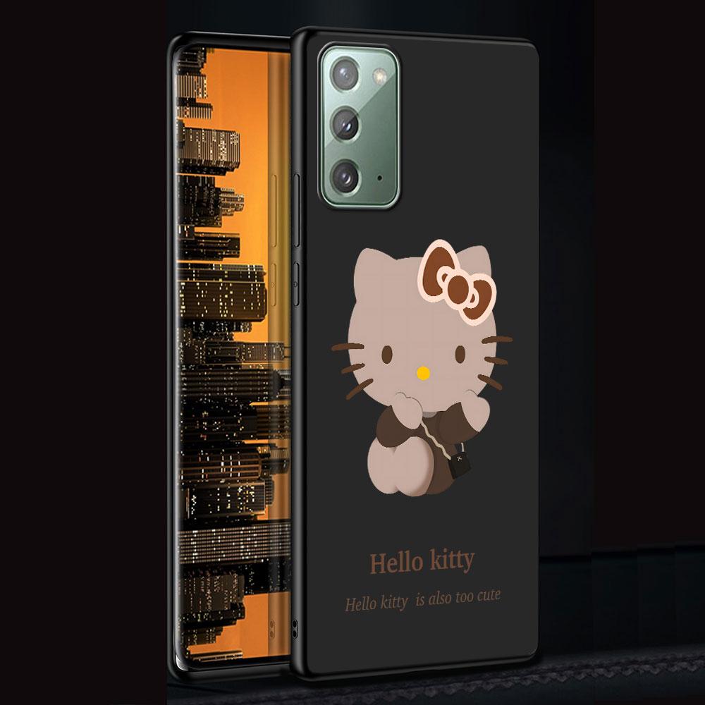 Hello Kitty Cartoon Case for Samsung Galaxy Note 20 Ultra 10 Plus 9 8 TPU Phone Cover Note 10 Lite Black Soft Shell Funda Capa
