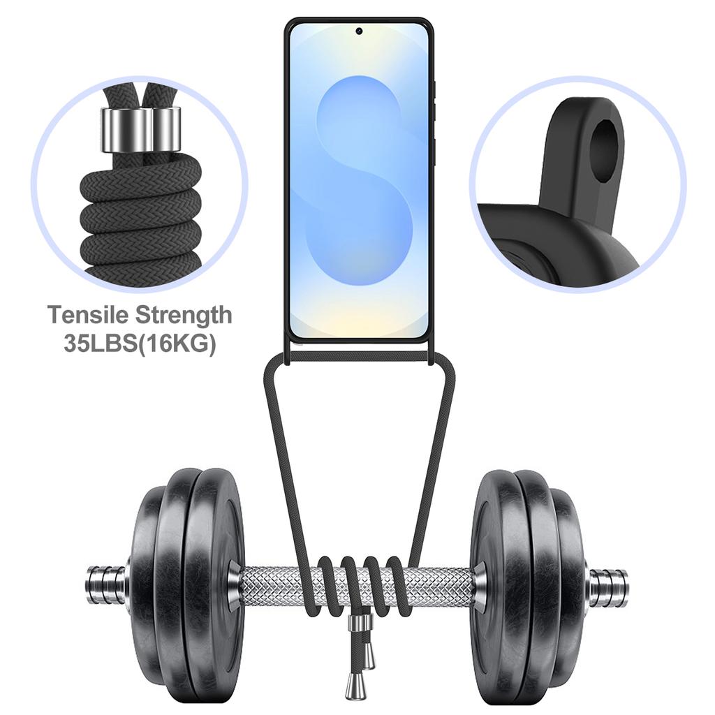 For Samsung Galaxy S26 Ultra Case Liquid Silicone Card Holder Back Phone Cover with Lanyard
