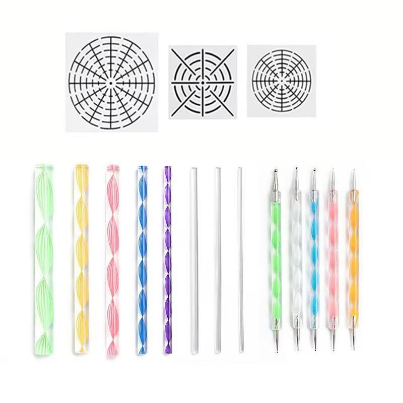 16PCS Mandala Dotting Tool Set For Painting Rocks Mandala Art & Ceramic Pottery Craft With Dotting Tool Acrylic Sticks Templates