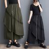 Винтажные повседневные брюки-юбка с высокой талией большого размера, свободные, летние, с широкими штанинами