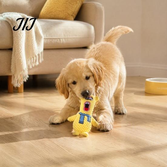 Durable Plush Toys for Daily Chewing Stuffed Animal Dog Toy, Squeaky Pet Chew Funny Cartoon Natural Biting Tendency Bear Bunny Deer Design,