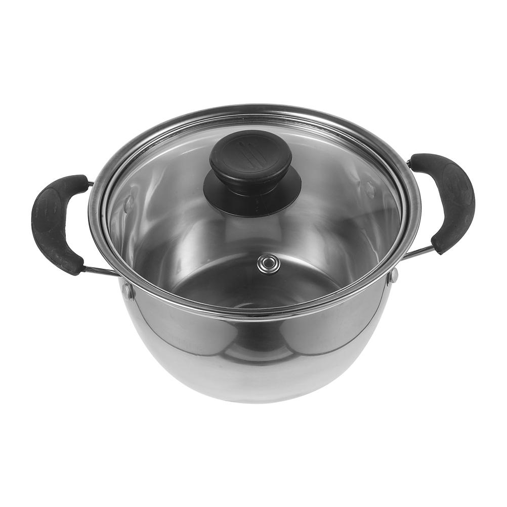 Кастрюля из нержавеющей стали с двойной ручкой, кастрюля для супа, сковородки, кухонные принадлежности, кастрюля, маленькая кастрюля для молока, серебристый цвет, нержавеющая сталь