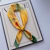 New Hundred Hundred Satin Letter Print Neckerchief 70×70 Silk Scarf Small Square Scarf High Sense of French Scarf