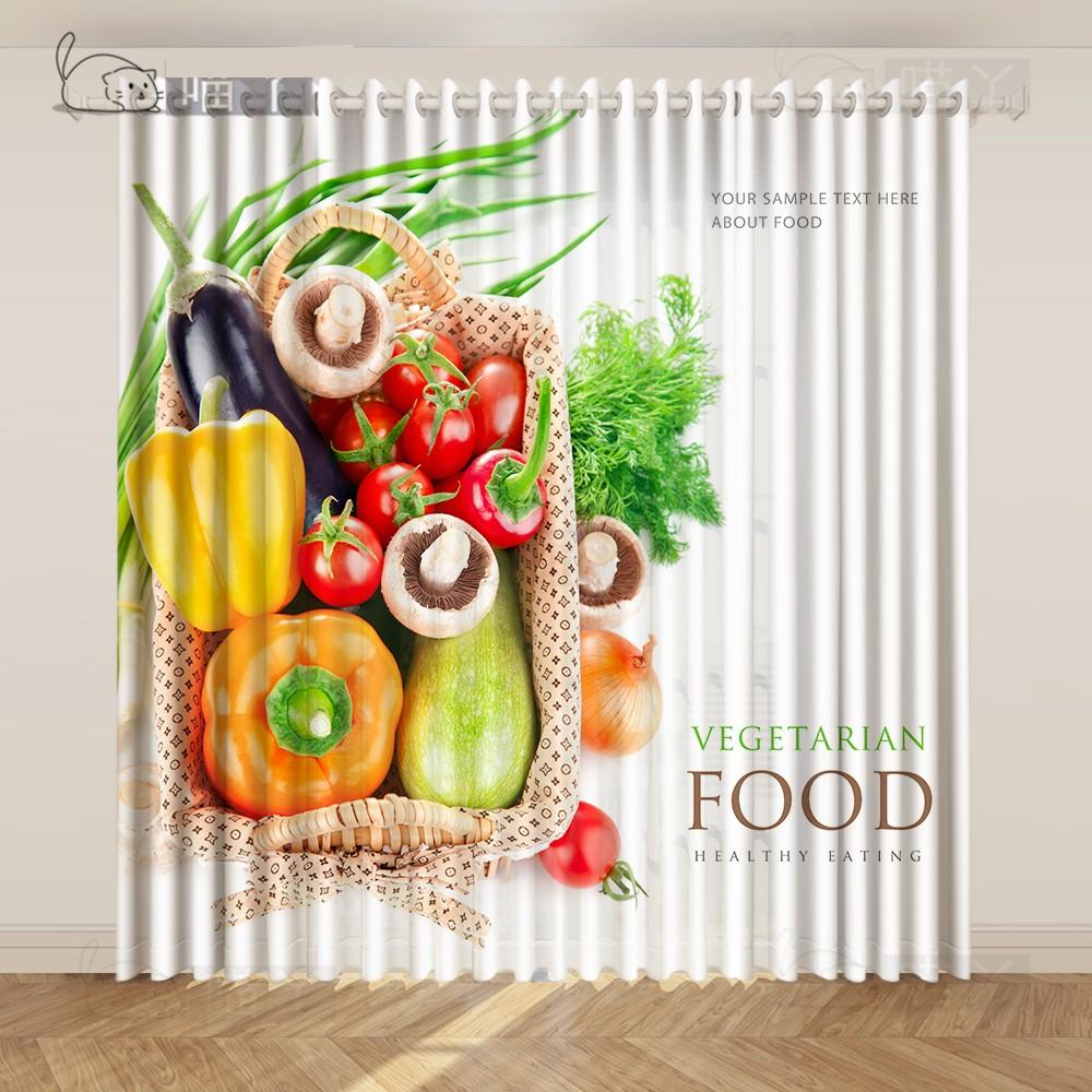 Дешевые кухонные шторы Кухня Еда Овощи Фрукты Печатные шторы Короткие шторы 2 панели rideaux chambre cortinas de salon