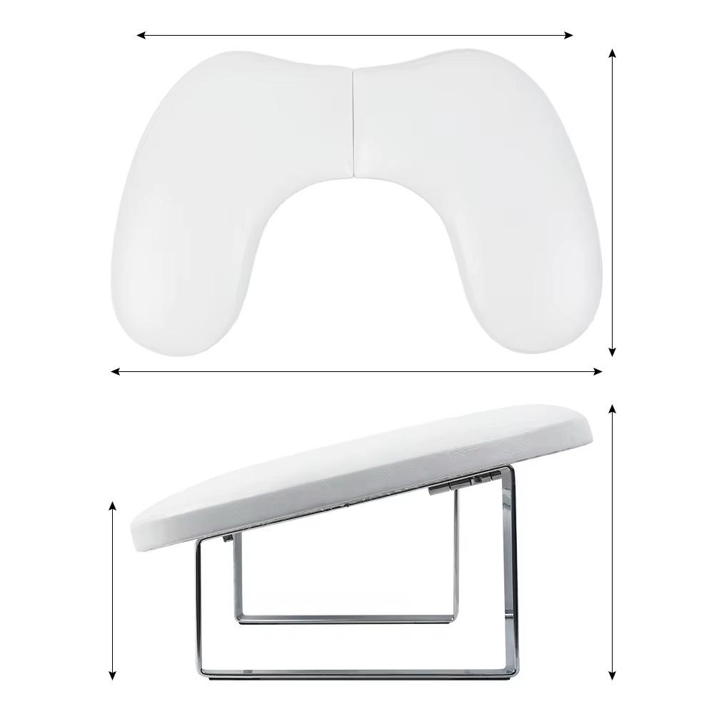 Portable Foldable U-Shaped PU Leather Nail Art Hand Rest with Butterfly Slope Design