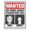 Rick And Morty Mens Wanted Poster T-Shirt